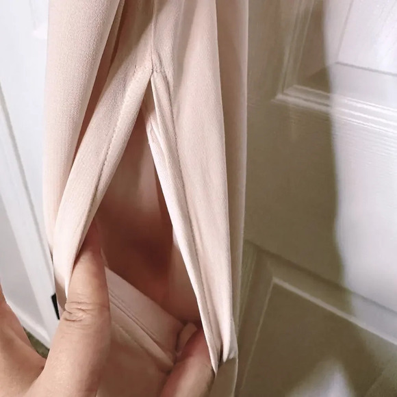 BIRDY GREY Sz S Light Pink Maxi Dress Tie Back Bridesmaid Dress - Picture 7 of 8